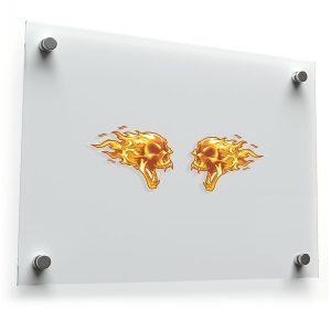 Flaming Skull Decal Set
