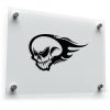 Flaming Skull Silhouette Sticker