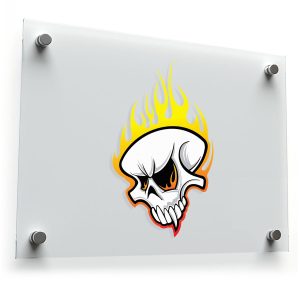 Flaming Skull Sticker