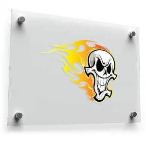 Flaming Skull Sticker