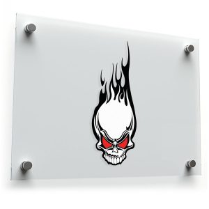 Flaming Skull Sticker