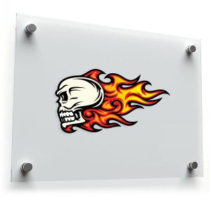 Flaming Skull Sticker