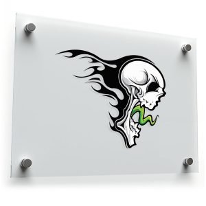 Flaming Skull Sticker – Bold Skull