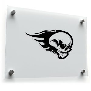 Flaming Skull Sticker