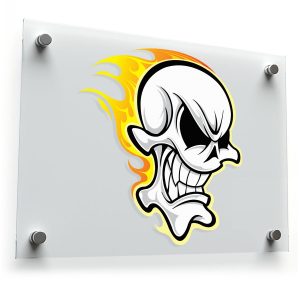 Flaming Skull Sticker