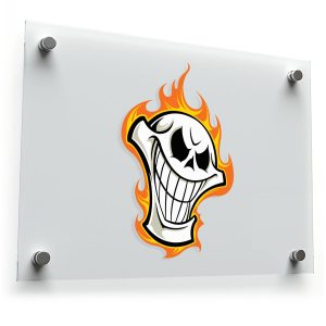 Flaming Skull Sticker