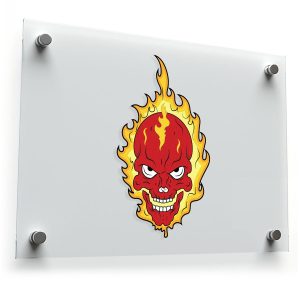 Flaming Skull Sticker