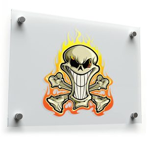 Flaming Skull Sticker