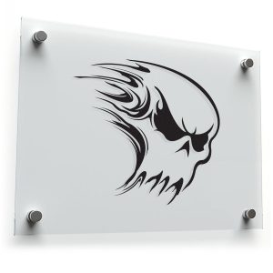 Flaming Skull Tribal Sticker