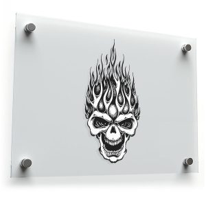 Flaming Skull Vinyl Decal