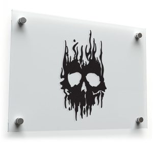 Flaming Skull Vinyl Decal