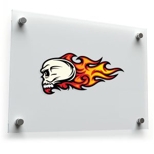 Flaming Skull Vinyl Decal