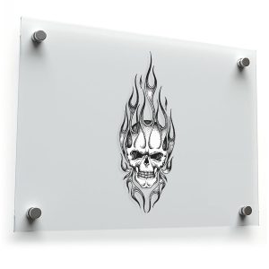 Flaming Skull Vinyl Decal