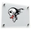 Flaming Skull Vinyl Sticker 1