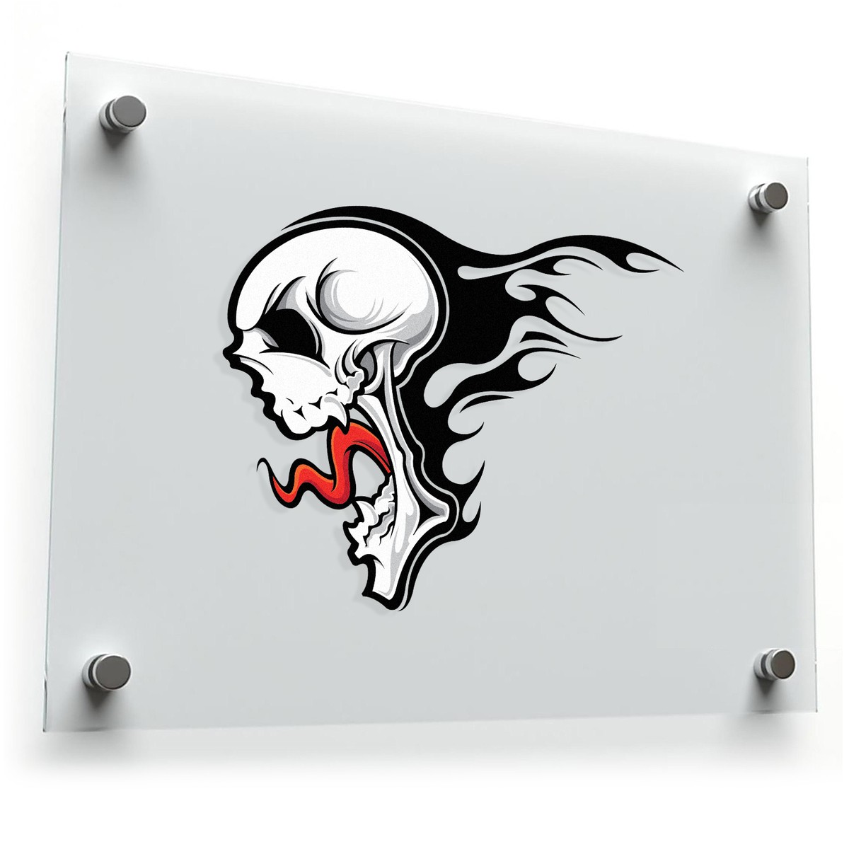 Flaming Skull Vinyl Sticker 3 Flaming Skull Vinyl Sticker