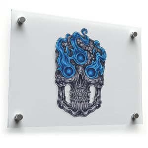 Flaming Skull Vinyl Sticker
