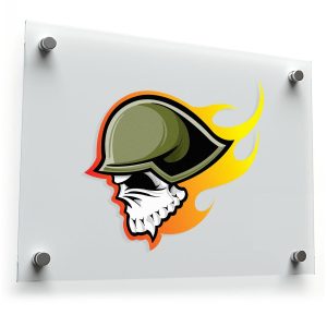 Flaming Skull Vinyl Sticker