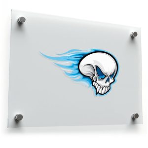 Flaming Skull Vinyl Sticker