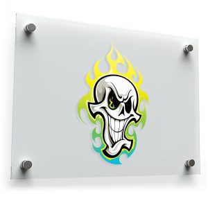 Flaming Skull Vinyl Sticker