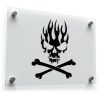 Flaming Skull and Crossbones Sticker