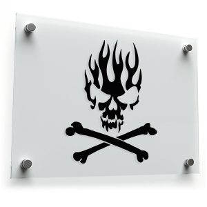 Flaming Skull and Crossbones Sticker
