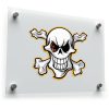 Flaming Skull and Crossbones Sticker 1