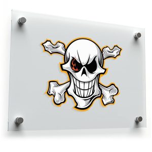 Flaming Skull and Crossbones Sticker