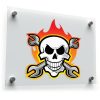Flaming Skull and Wrenches Sticker 1