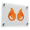 Flaming Smiley Vinyl Sticker Set