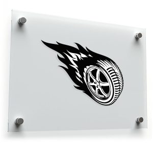 Flaming Tire Sticker – Dynamic Black
