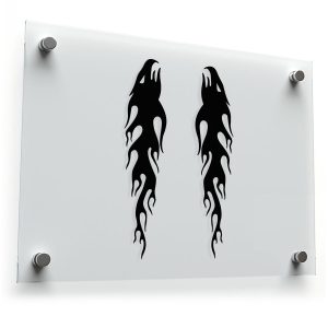 Flaming Wolf Silhouette Stickers (Set of 2)