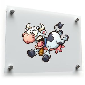Funny Cartoon Cow Sticker