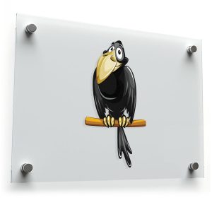 Funny Cartoon Crow Sticker