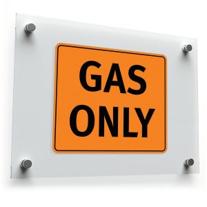 Gas Only Sticker – Bold Orange Fuel Indicator Decal