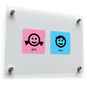 Girls and Boys Restroom Sign Stickers