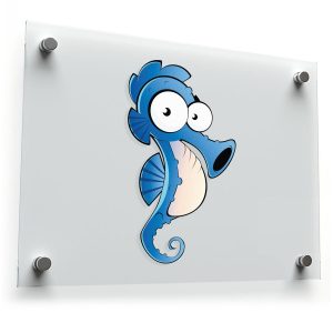 Goofy Blue Seahorse Sticker
