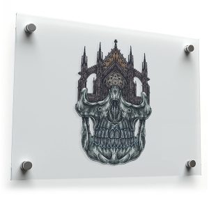 Gothic Cathedral Skull Sticker