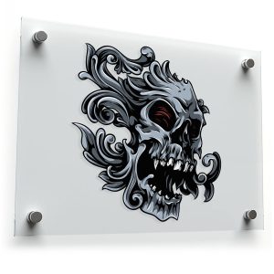 Gothic Skull Flame Sticker