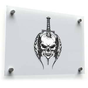Gothic Skull and Sword Sticker