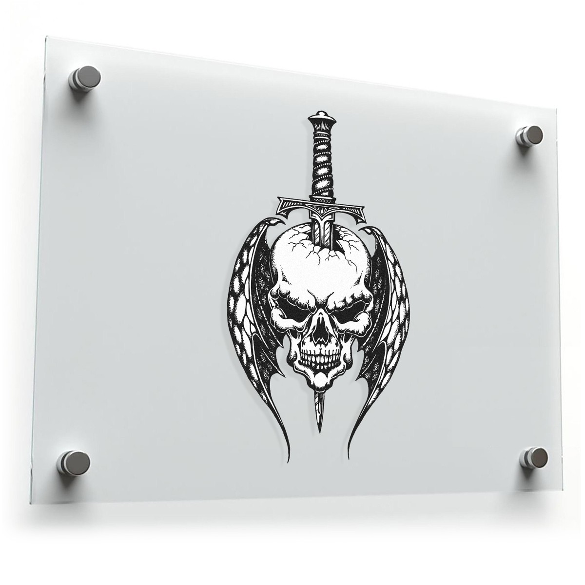 Gothic Skull and Sword Sticker 3 Gothic Skull and Sword Sticker
