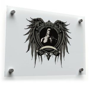 Gothic Winged Crest Sticker