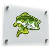 Green Bass Fish Vinyl Sticker