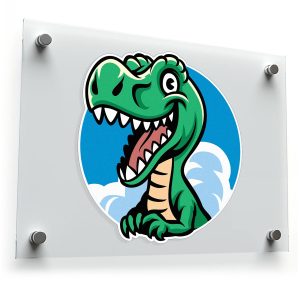 Green Dinosaur Cartoon Sticker
