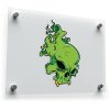 Green Flaming Skull Sticker