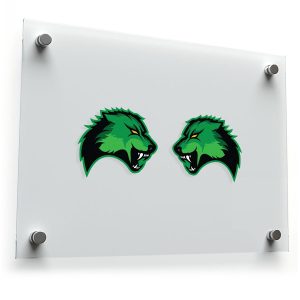 Green Wolf Head Vinyl Sticker Set