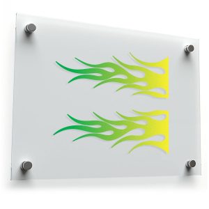 Green and Yellow Flame Decal Set