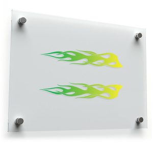 Green and Yellow Flame Decal Set