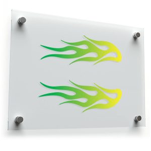 Green and Yellow Flame Decal Set