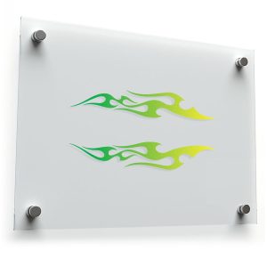 Green and Yellow Flame Decal Set
