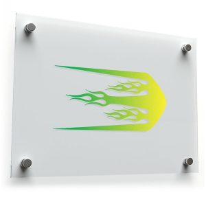 Green and Yellow Flame Decal